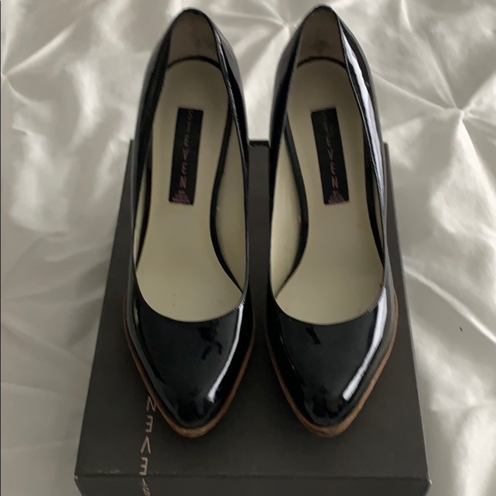 Steve Madden patent leather platform heels.